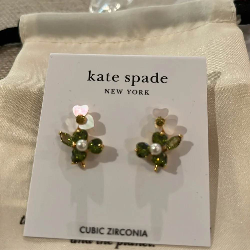 kate spade Precious Pansy Cluster Studs/NWT - Picture 8 of 10